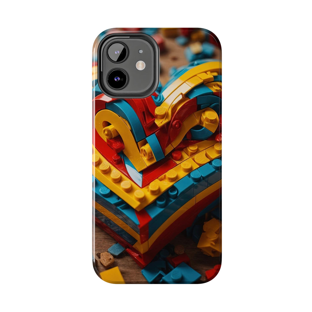 Colorful Bricks Heart - Tough Phone Case - Phone Case - g(0D·IO) - iPhone 13 Mini - -
