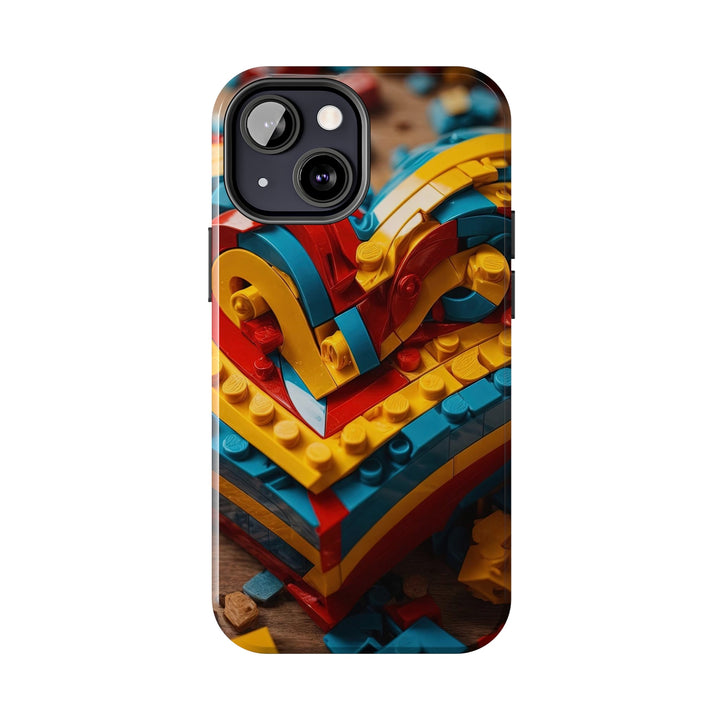 Colorful Bricks Heart - Tough Phone Case - Phone Case - g(0D·IO) - iPhone 13 Mini - -