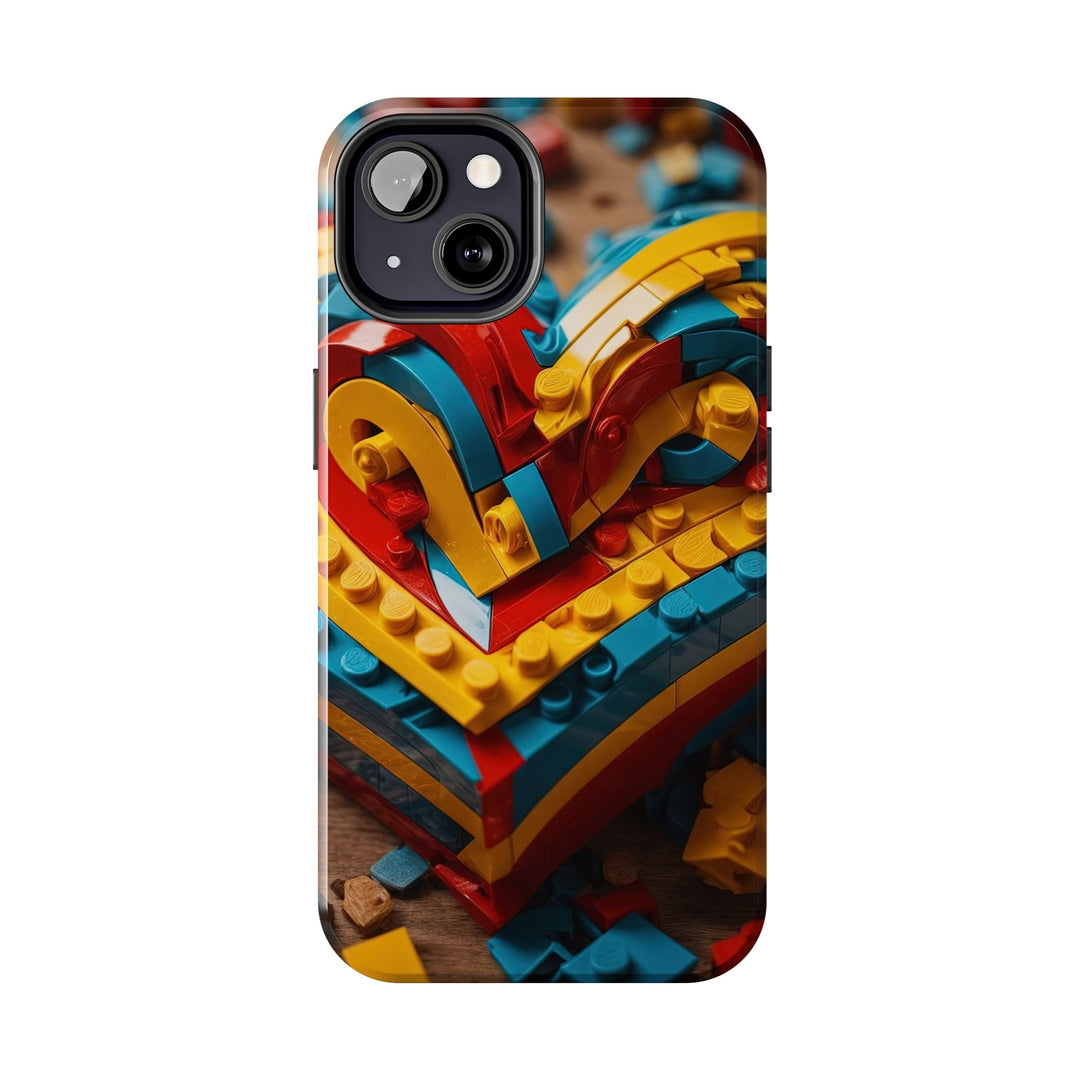 Colorful Bricks Heart - Tough Phone Case - Phone Case - g(0D·IO) - iPhone 13 Mini - -