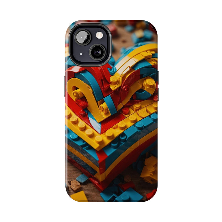 Colorful Bricks Heart - Tough Phone Case - Phone Case - g(0D·IO) - iPhone 13 Mini - -
