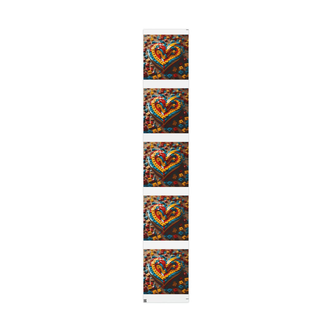 Colorful Bricks Heart - Wrapping Paper - Home Decor - g(0D·IO) - 30" x 180" - Matte -