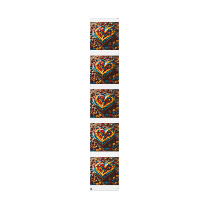 Colorful Bricks Heart - Wrapping Paper - Home Decor - g(0D·IO) - 30" x 180" - Matte -