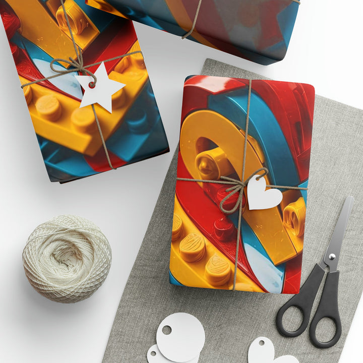 Colorful Bricks Heart - Wrapping Paper - Home Decor - g(0D·IO) - 30'' x 72'' - Matte -