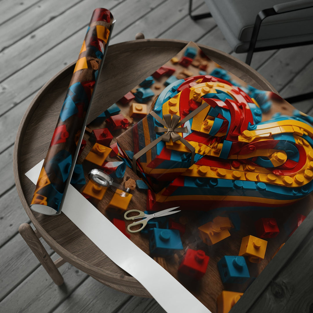 Colorful Bricks Heart - Wrapping Paper - Home Decor - g(0D·IO) - 30'' x 72'' - Matte -