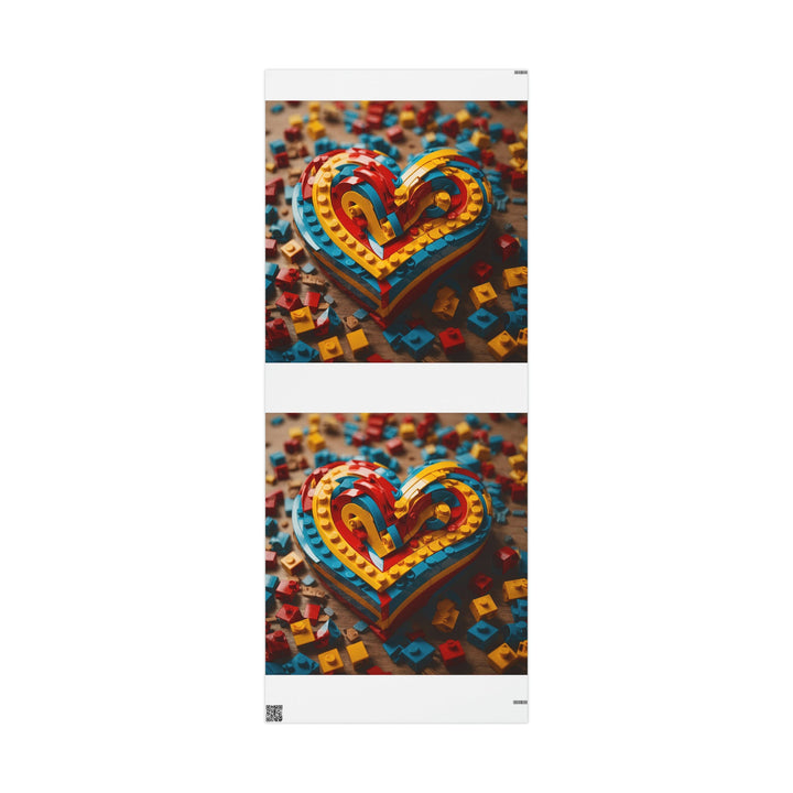 Colorful Bricks Heart - Wrapping Paper - Home Decor - g(0D·IO) - 30'' x 72'' - Matte -