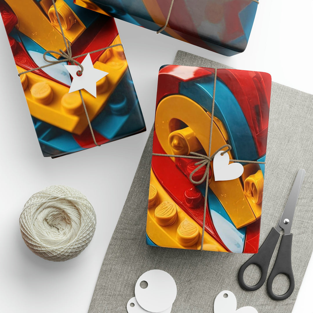 Colorful Bricks Heart - Wrapping Paper - Home Decor - g(0D·IO) - 30'' x 72'' - Matte -