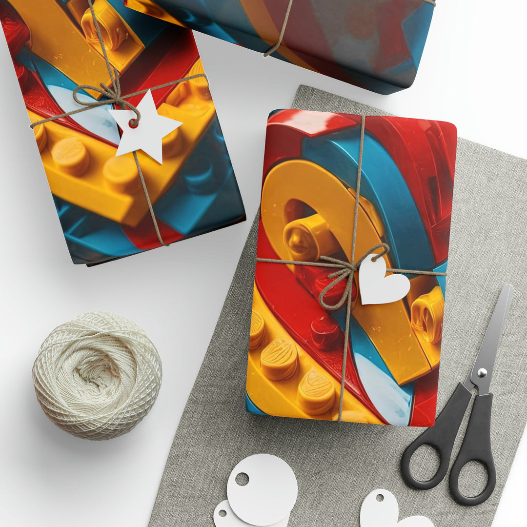 Colorful Bricks Heart - Wrapping Paper - Home Decor - g(0D·IO) - 30'' x 72'' - Matte -