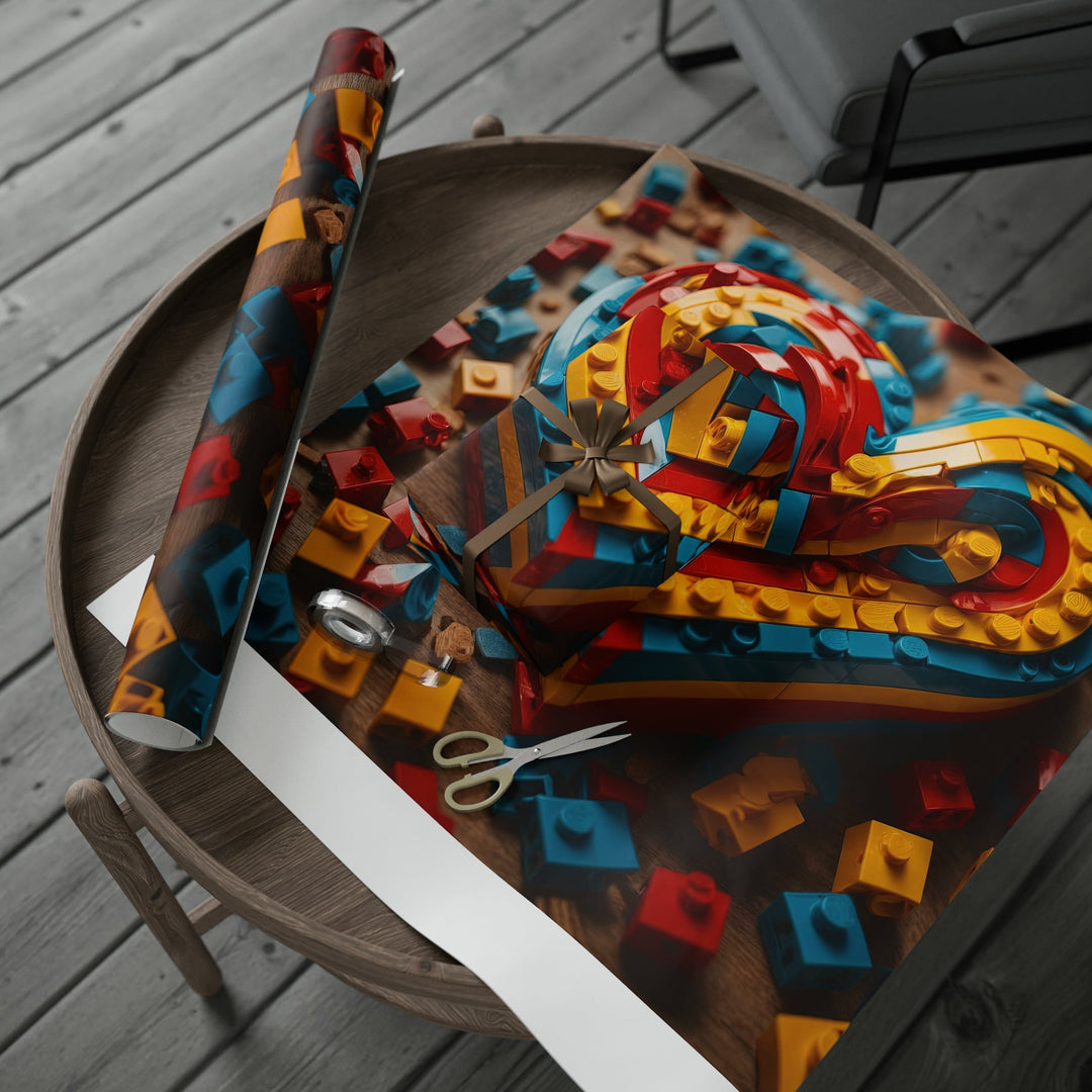 Colorful Bricks Heart - Wrapping Paper - Home Decor - g(0D·IO) - 30'' x 72'' - Matte -