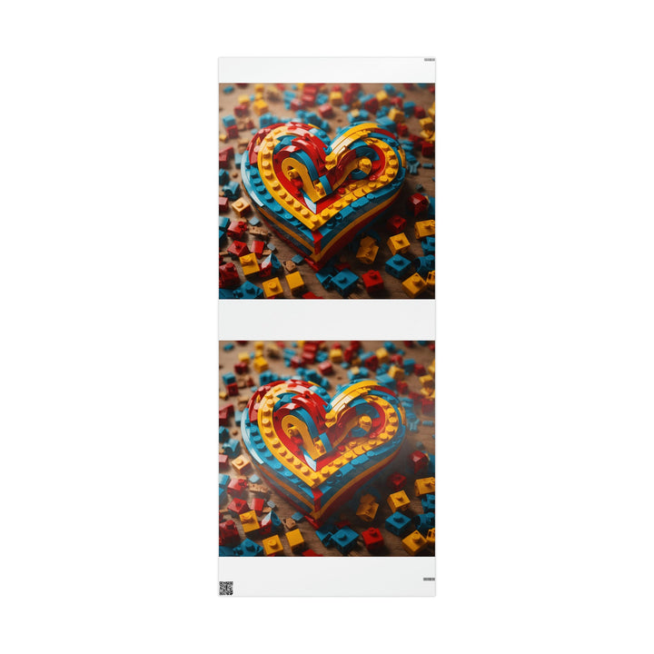 Colorful Bricks Heart - Wrapping Paper - Home Decor - g(0D·IO) - 30'' x 72'' - Glossy -