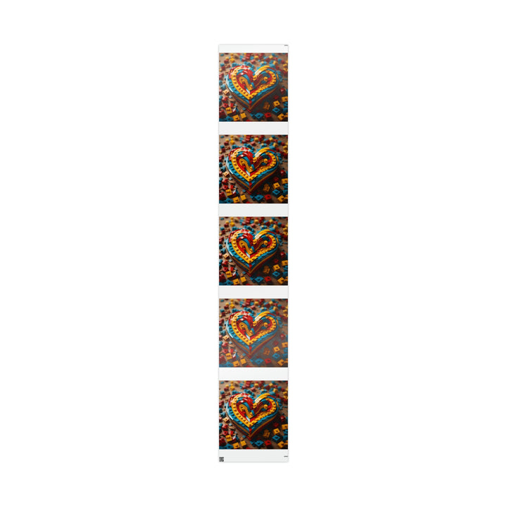 Colorful Bricks Heart - Wrapping Paper - Home Decor - g(0D·IO) - 30" x 180" - Glossy -