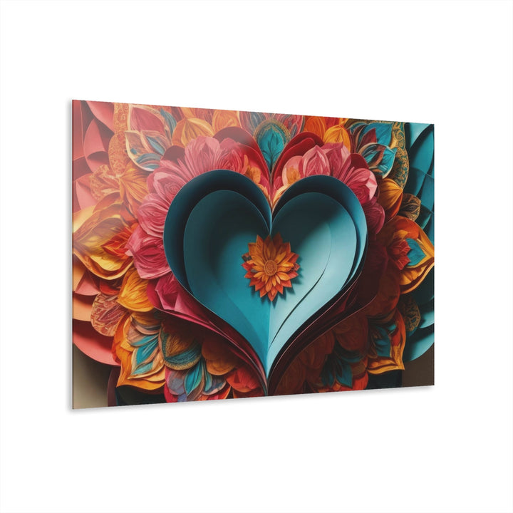 Colorful Heart Blossoms - Acrylic Prints (French Cleat Hanging) - Home Decor - g(0D·IO) - 36" x 24" (Horizontal) - 0.25'' -