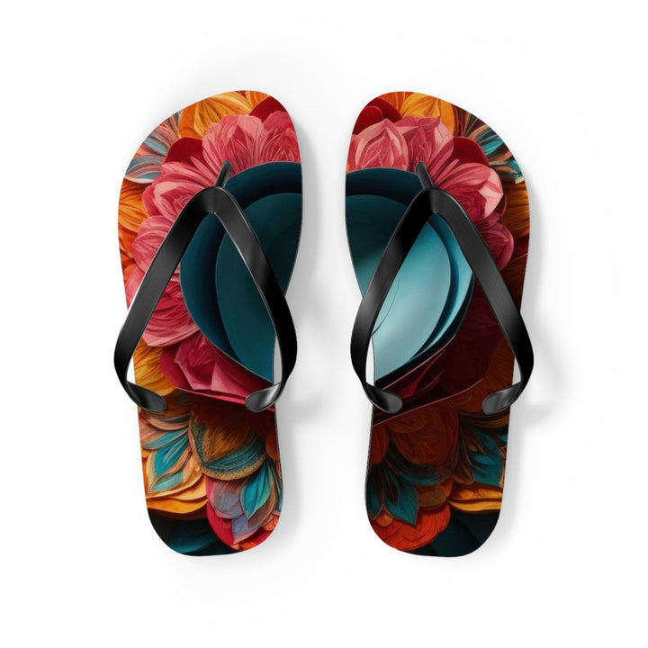 Colorful Heart Blossoms - Flip Flops - Shoes - g(0D·IO) - M - Black sole -