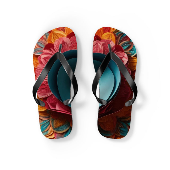 Colorful Heart Blossoms - Flip Flops - Shoes - g(0D·IO) - S - Black sole -