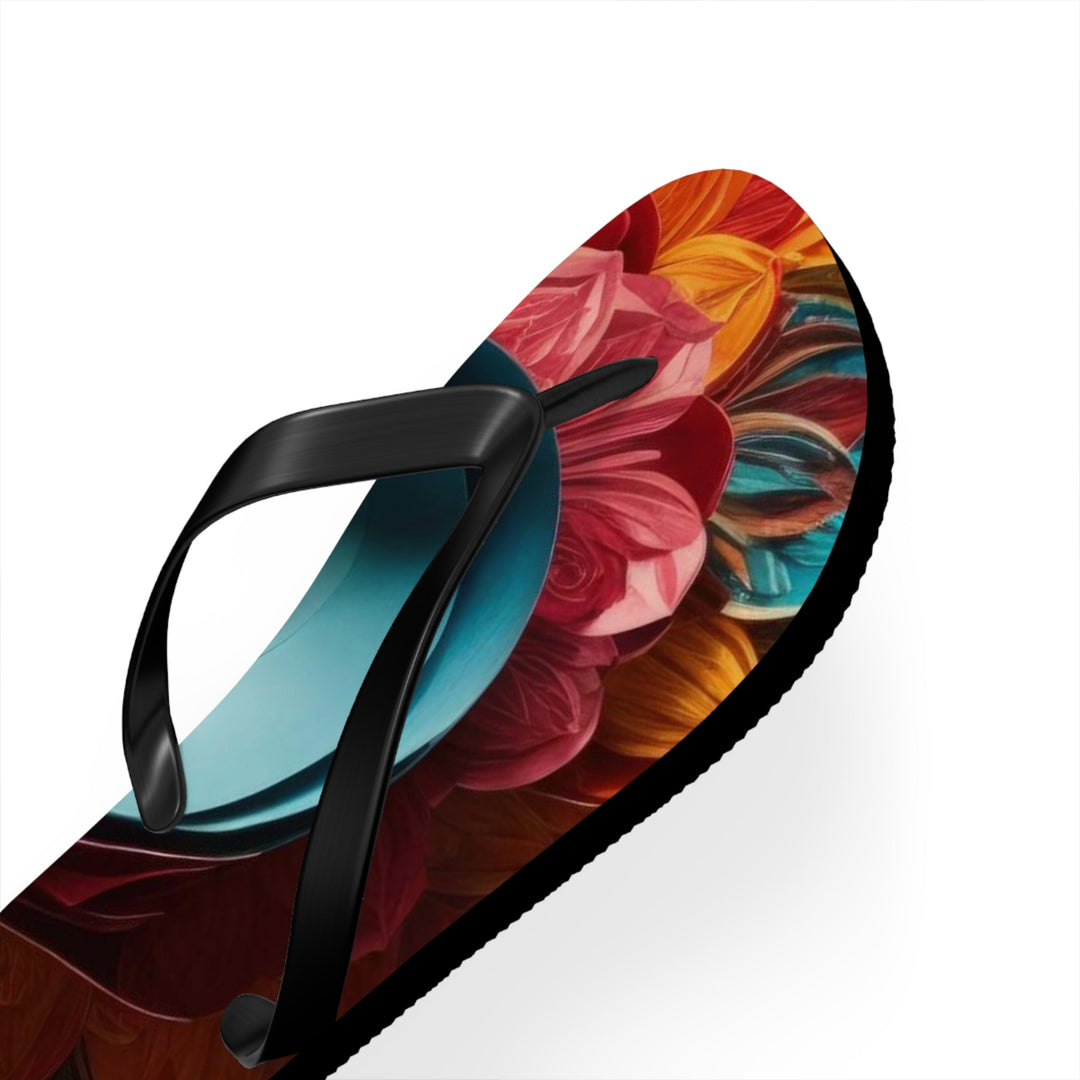 Colorful Heart Blossoms - Flip Flops - Shoes - g(0D·IO) - XL - Black sole -