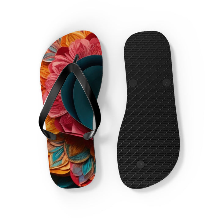 Colorful Heart Blossoms - Flip Flops - Shoes - g(0D·IO) - XL - Black sole -