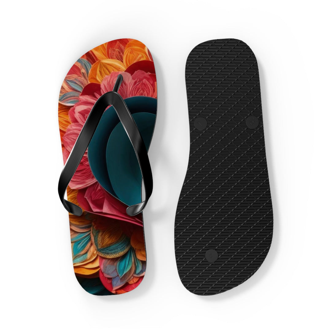 Colorful Heart Blossoms - Flip Flops - Shoes - g(0D·IO) - XL - Black sole -