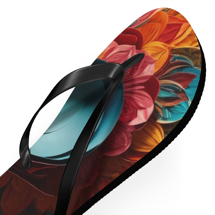 Colorful Heart Blossoms - Flip Flops - Shoes - g(0D·IO) - XL - Black sole -