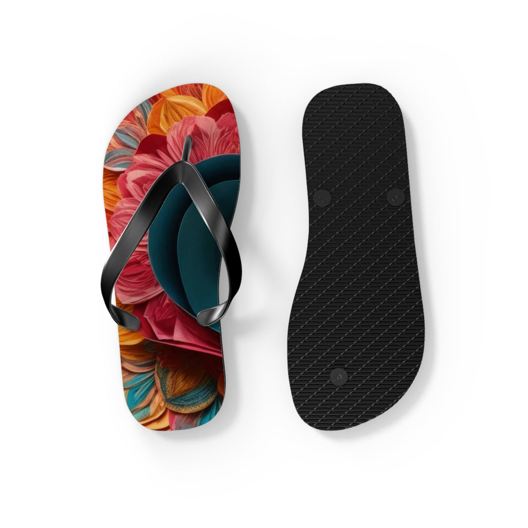 Colorful Heart Blossoms - Flip Flops - Shoes - g(0D·IO) - XL - Black sole -