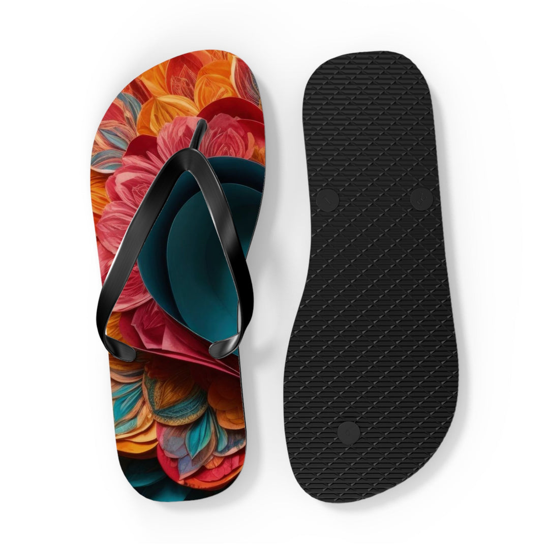Colorful Heart Blossoms - Flip Flops - Shoes - g(0D·IO) - XL - Black sole -