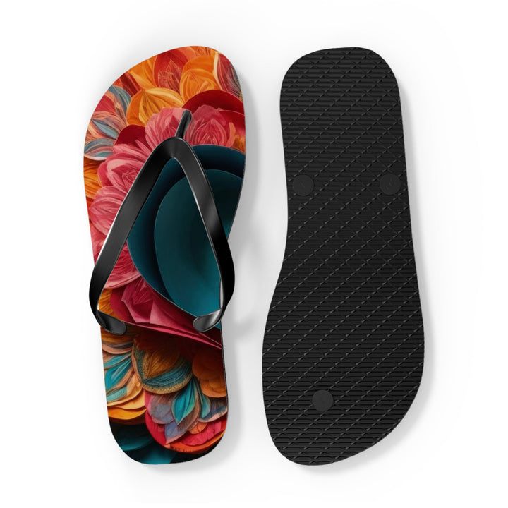 Colorful Heart Blossoms - Flip Flops - Shoes - g(0D·IO) - XL - Black sole -