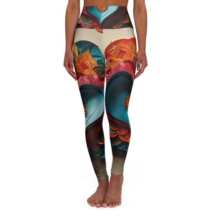 Colorful Heart Blossoms - High Waisted AOP Yoga Leggings - All Over Prints - g(0D·IO) - XS - -