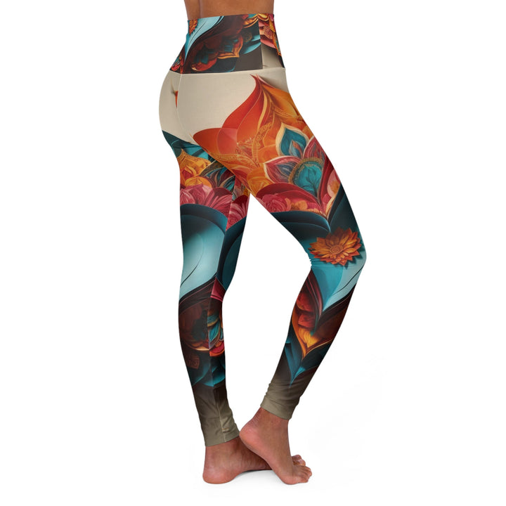 Colorful Heart Blossoms - High Waisted AOP Yoga Leggings - All Over Prints - g(0D·IO) - XS - -