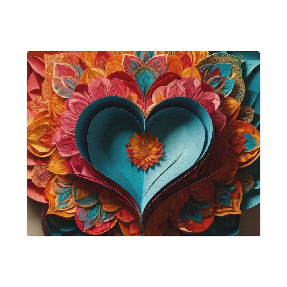 Colorful Heart Blossoms - Jigsaw Puzzle (100, 252, 500, 1000 pieces) - Puzzle - g(0D·IO) - 9.6" × 8" (110 pcs) - -