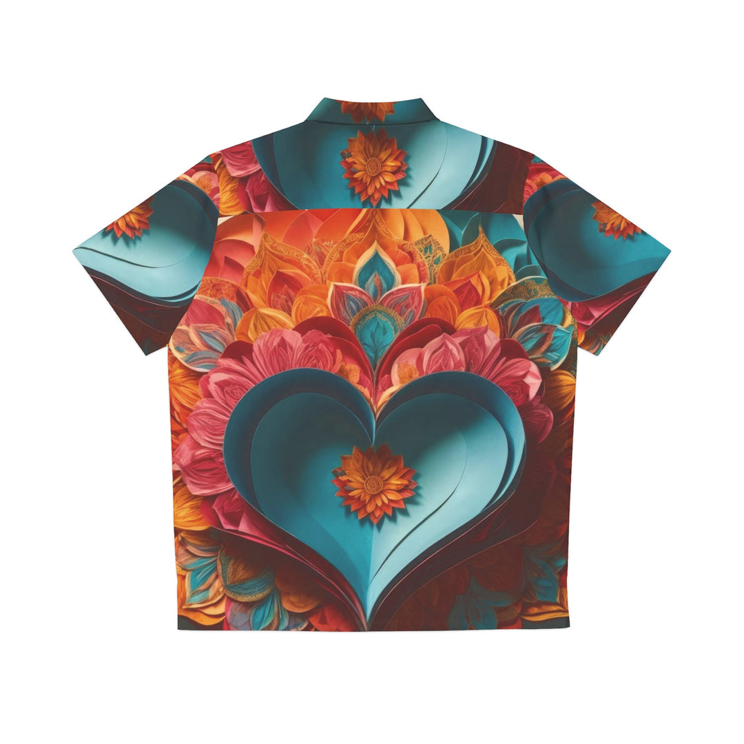 Colorful Heart Blossoms - Men's Hawaiian Shirt - All Over Prints - g(0D·IO) - S - Black -