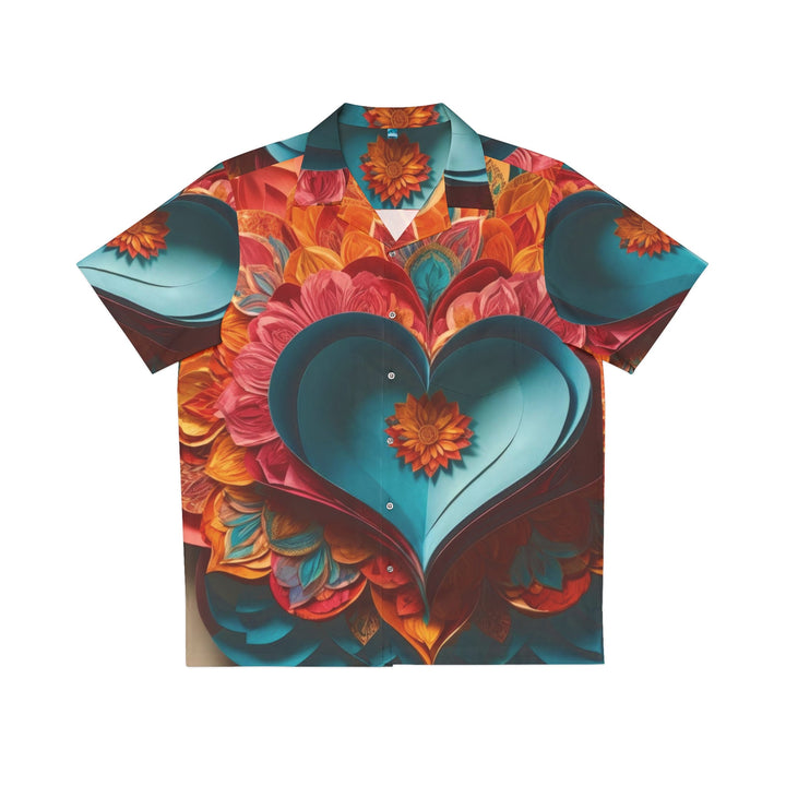 Colorful Heart Blossoms - Men's Hawaiian Shirt - All Over Prints - g(0D·IO) - S - White -