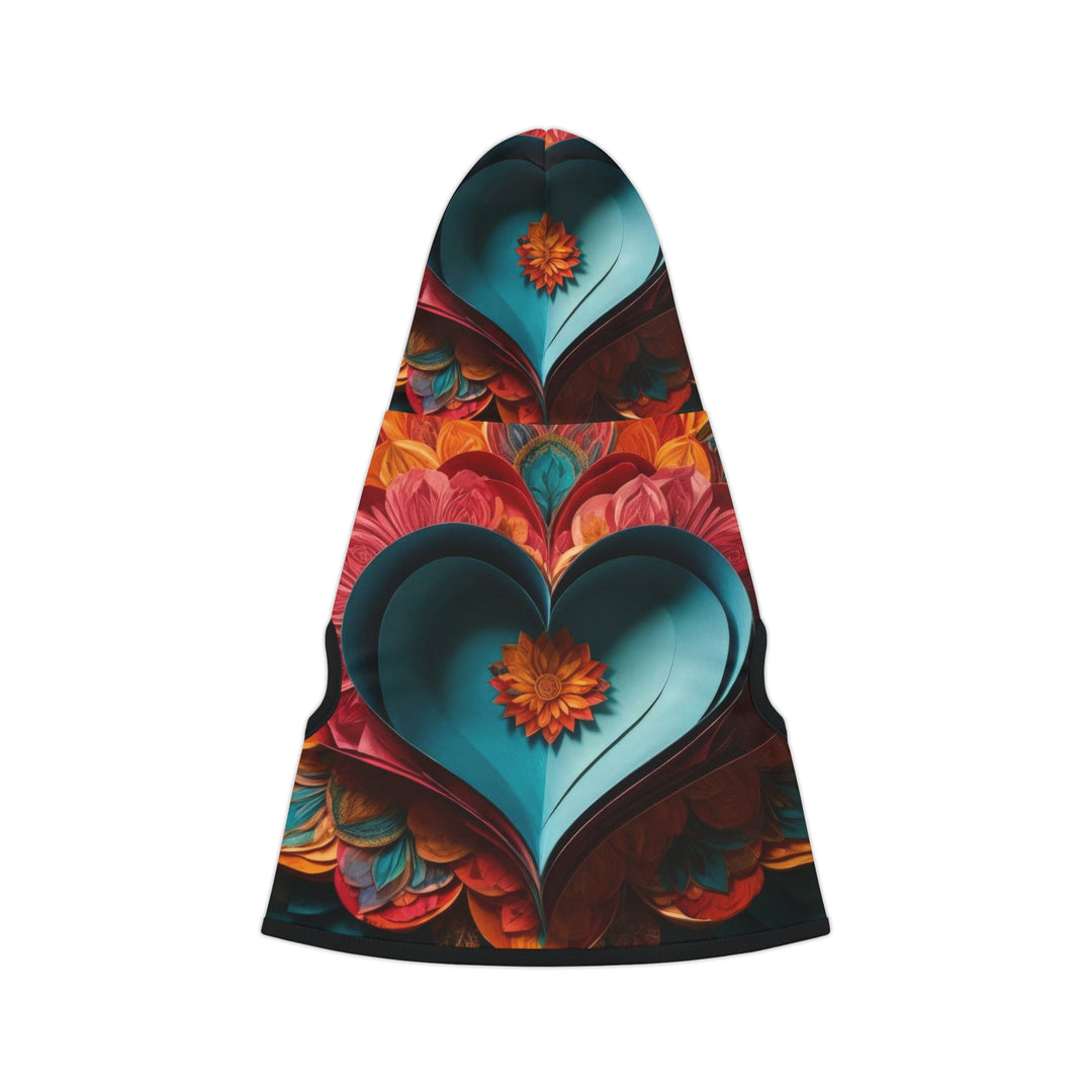 Colorful Heart Blossoms - Pet Hoodie - Pets - g(0D·IO) - XXS - Black Rib -