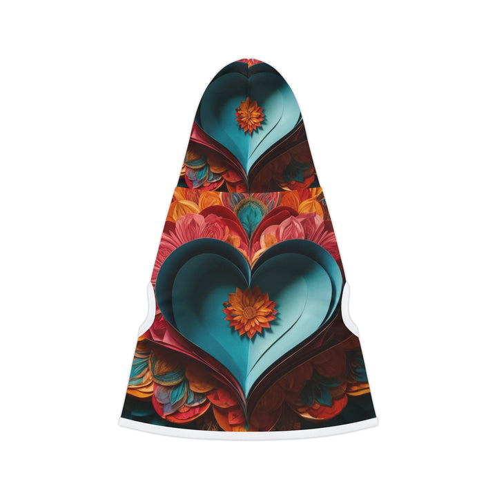 Colorful Heart Blossoms - Pet Hoodie - Pets - g(0D·IO) - XXS - Black Rib -
