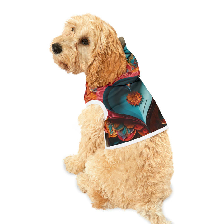 Colorful Heart Blossoms - Pet Hoodie - Pets - g(0D·IO) - XXS - Black Rib -
