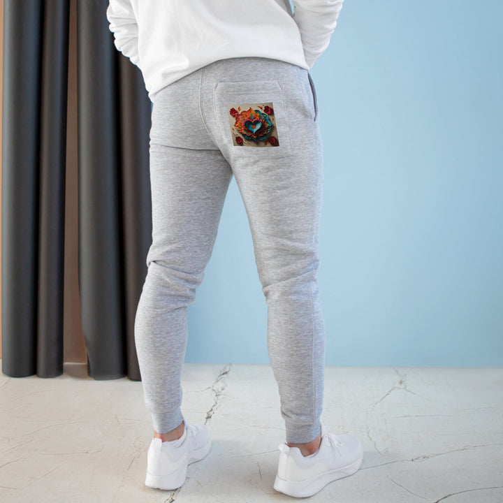 Colorful Heart Blossoms - Premium Fleece Joggers - Trousers - g(0D·IO) - Heather Grey - M -