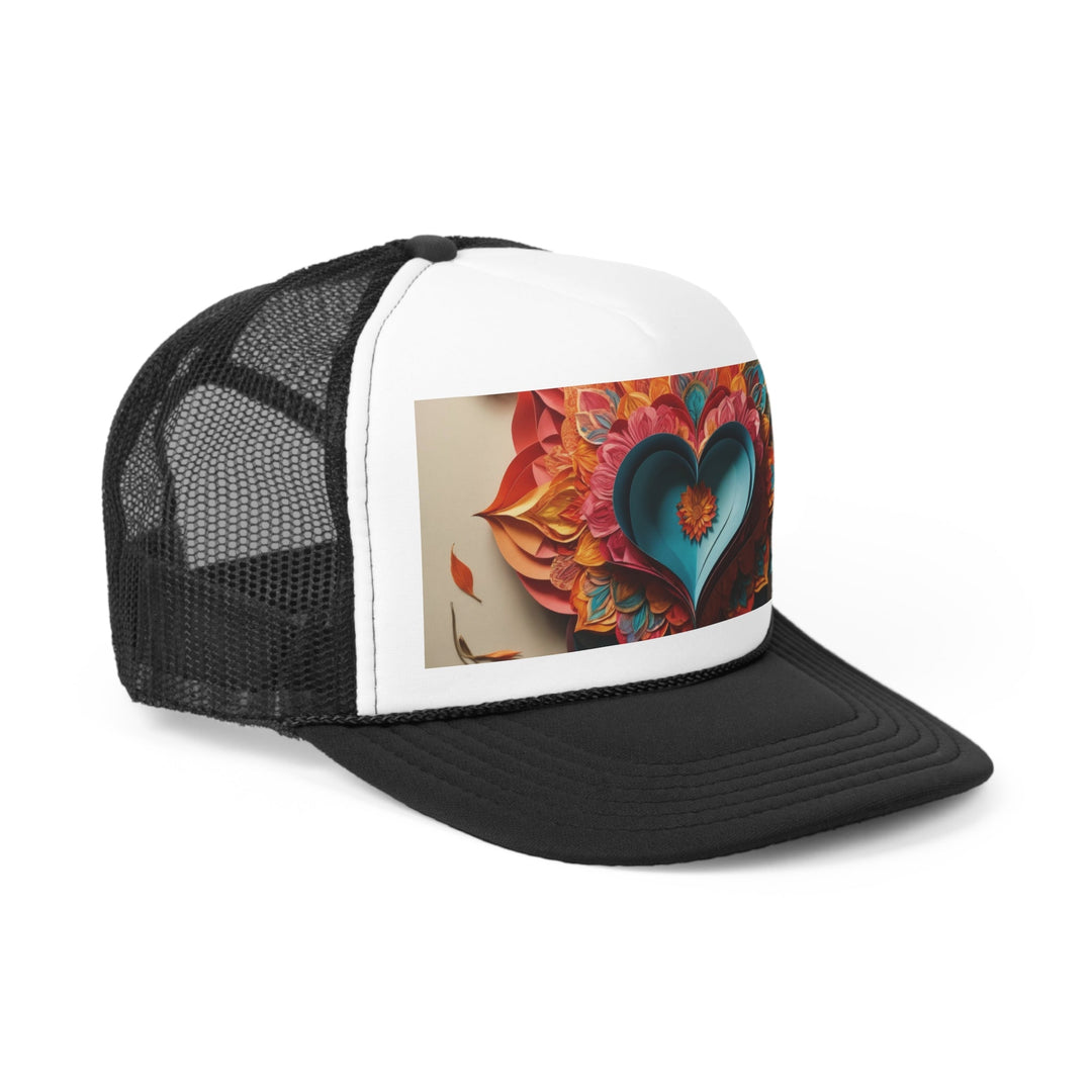 Colorful Heart Blossoms - Trucker Hat - Hats - g(0D·IO) - Pink - One size -