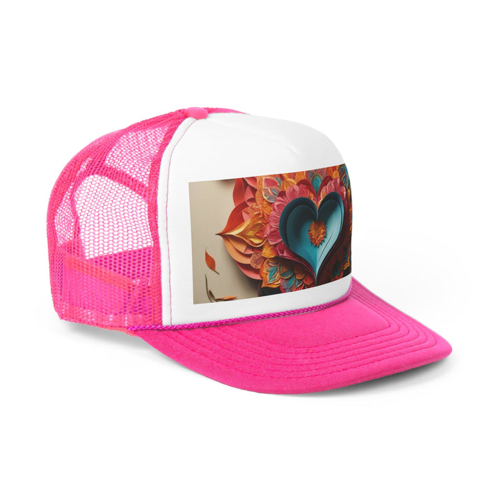 Colorful Heart Blossoms - Trucker Hat - Hats - g(0D·IO) - Pink - One size -