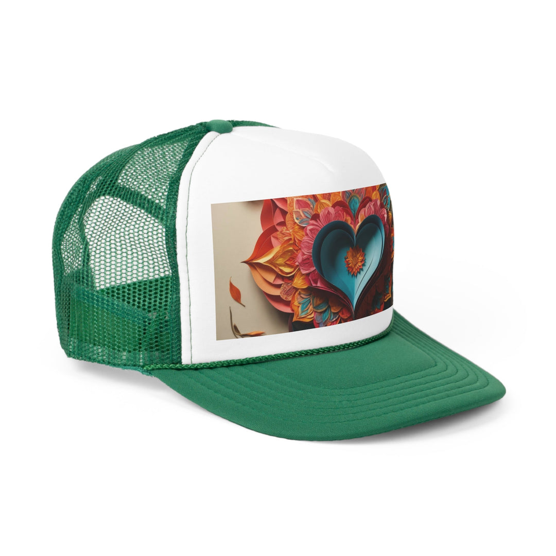 Colorful Heart Blossoms - Trucker Hat - Hats - g(0D·IO) - Pink - One size -