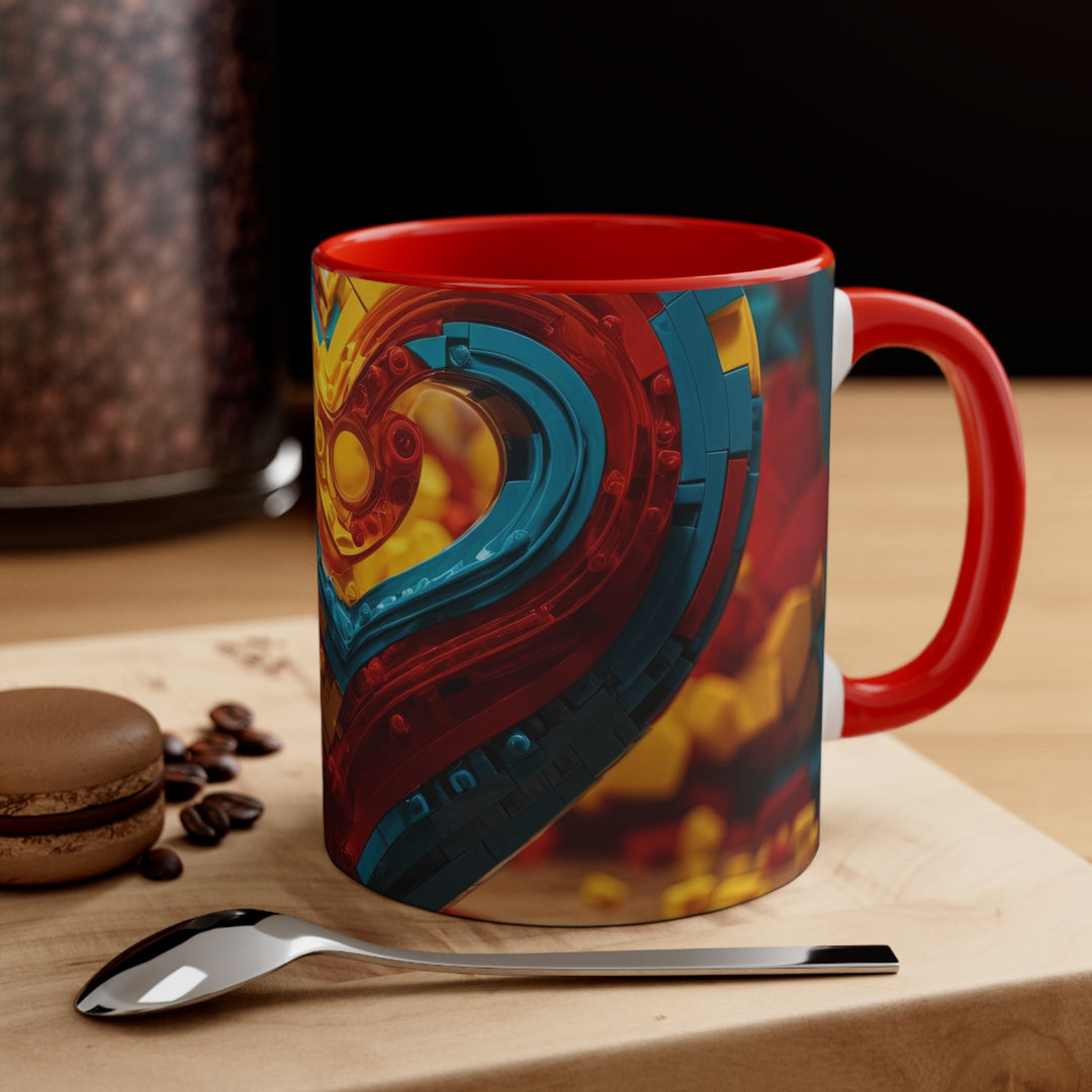 Colorful Heart Construction - Accent Coffee Mug - Mug - g(0D·IO) - Pink - 11oz -