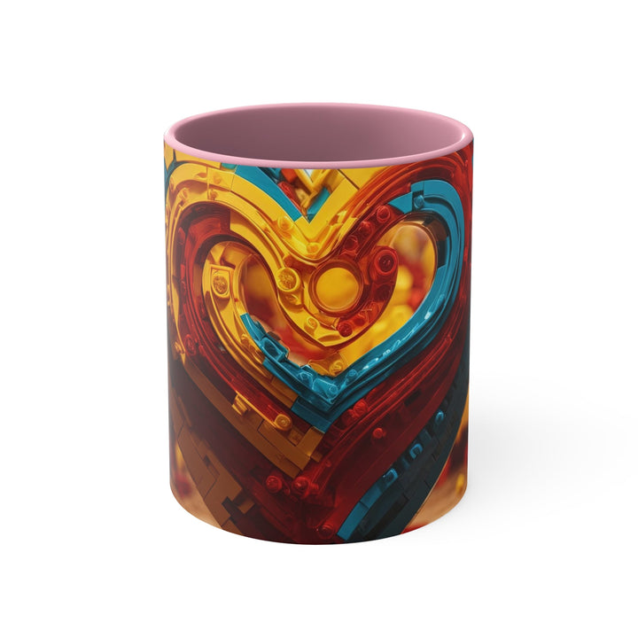 Colorful Heart Construction - Accent Coffee Mug - Mug - g(0D·IO) - Pink - 11oz -