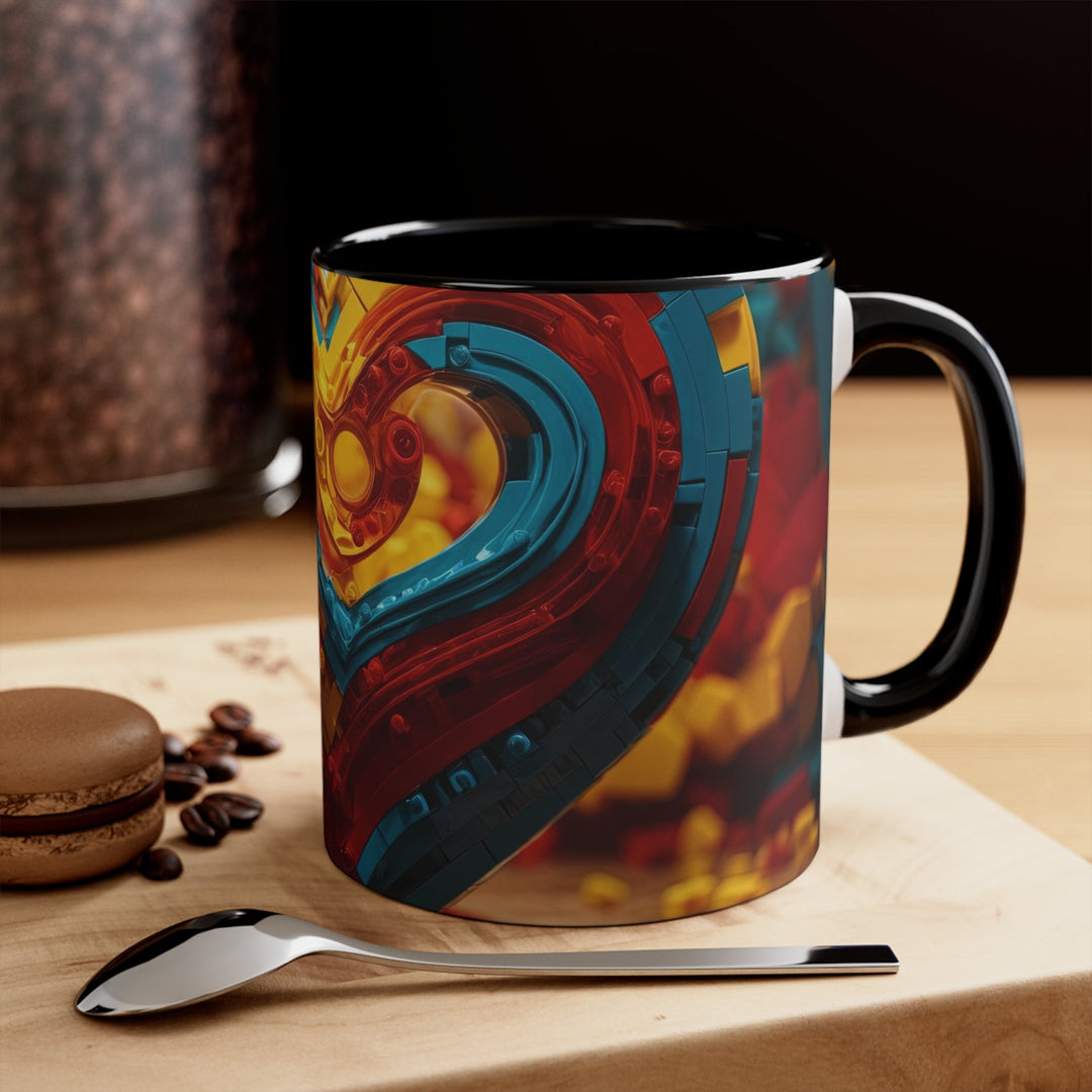Colorful Heart Construction - Accent Coffee Mug - Mug - g(0D·IO) - Pink - 11oz -