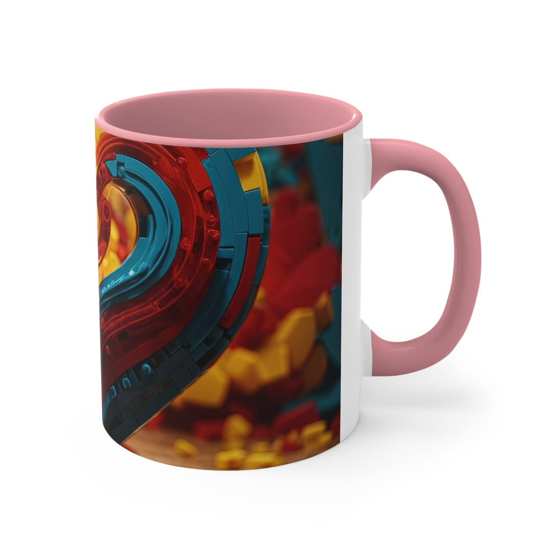 Colorful Heart Construction - Accent Coffee Mug - Mug - g(0D·IO) - Pink - 11oz -