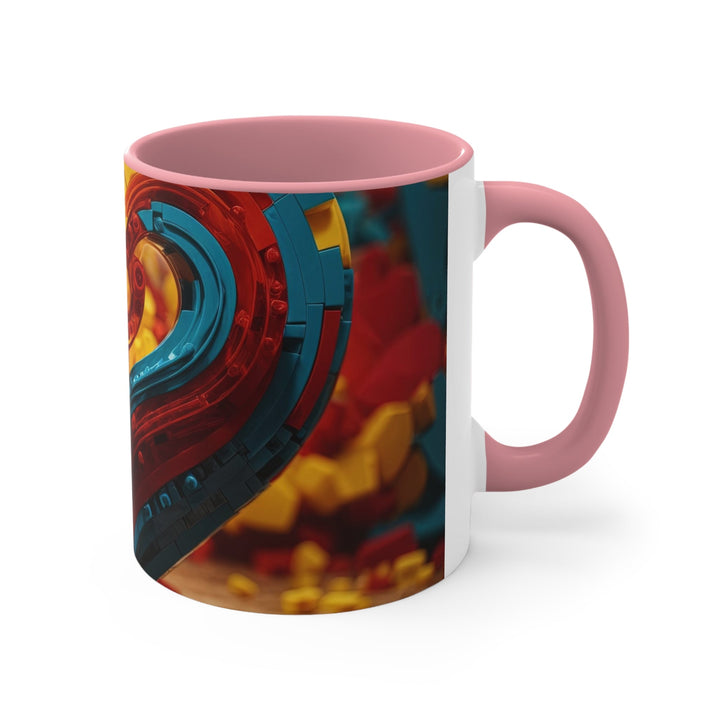 Colorful Heart Construction - Accent Coffee Mug - Mug - g(0D·IO) - Pink - 11oz -