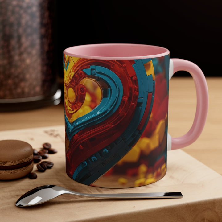 Colorful Heart Construction - Accent Coffee Mug - Mug - g(0D·IO) - Pink - 11oz -