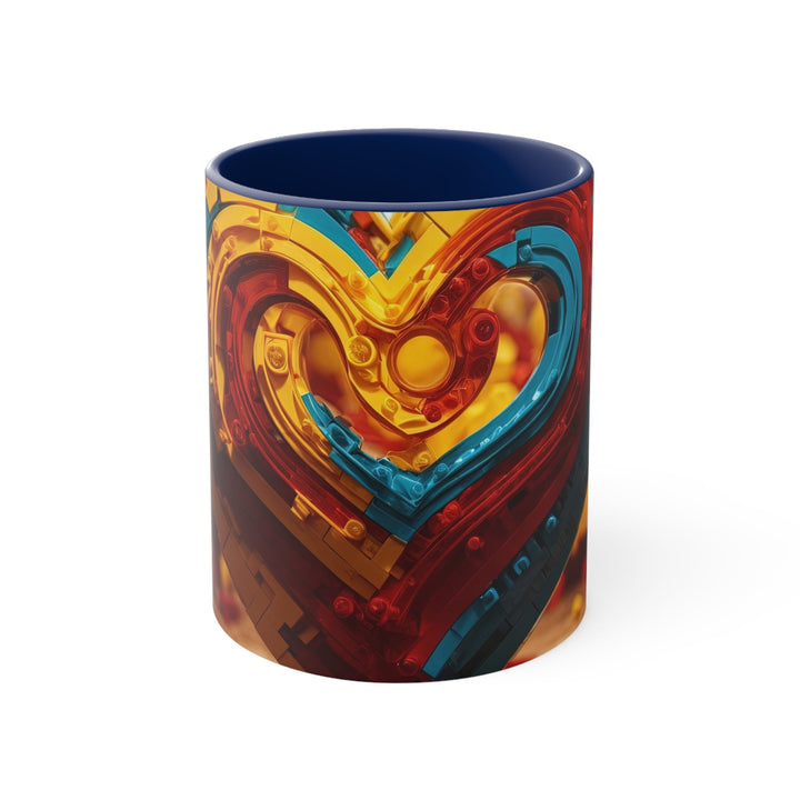 Colorful Heart Construction - Accent Coffee Mug - Mug - g(0D·IO) - Navy - 11oz -