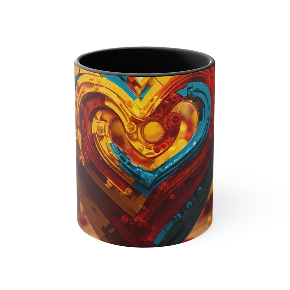 Colorful Heart Construction - Accent Coffee Mug - Mug - g(0D·IO) - Black - 11oz -
