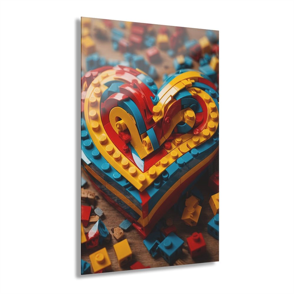 Colorful Heart Construction - Acrylic Prints (French Cleat Hanging) - Home Decor - g(0D·IO) - 24" x 36" (Vertical) - 0.25'' -