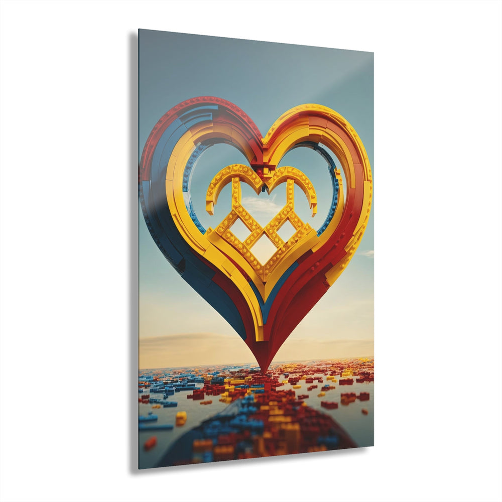 Colorful Heart Construction - Acrylic Prints (French Cleat Hanging) - Home Decor - g(0D·IO) - 24" x 36" (Vertical) - 0.25'' -