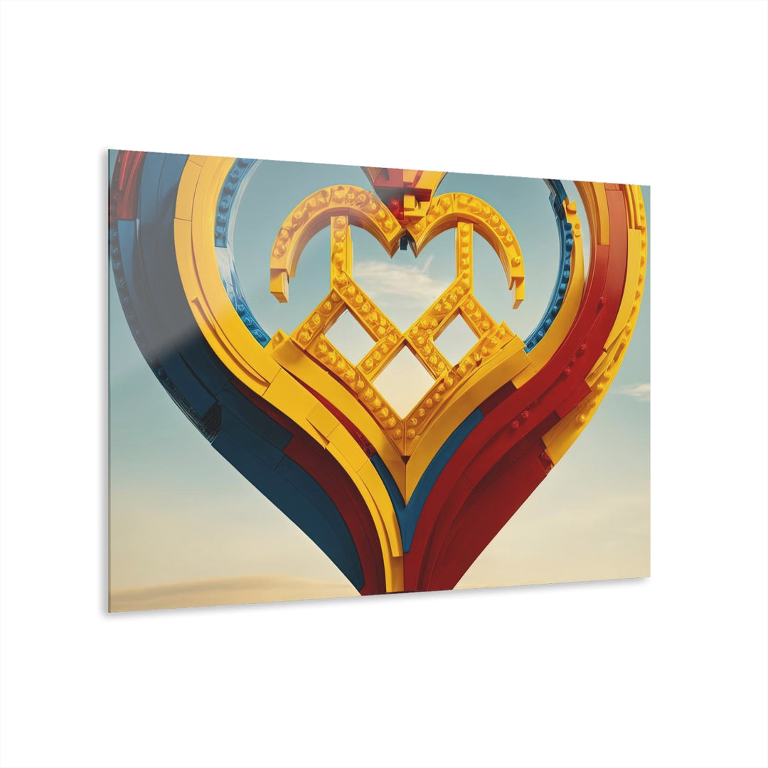 Colorful Heart Construction - Acrylic Prints (French Cleat Hanging) - Home Decor - g(0D·IO) - 36" x 24" (Horizontal) - 0.25'' -