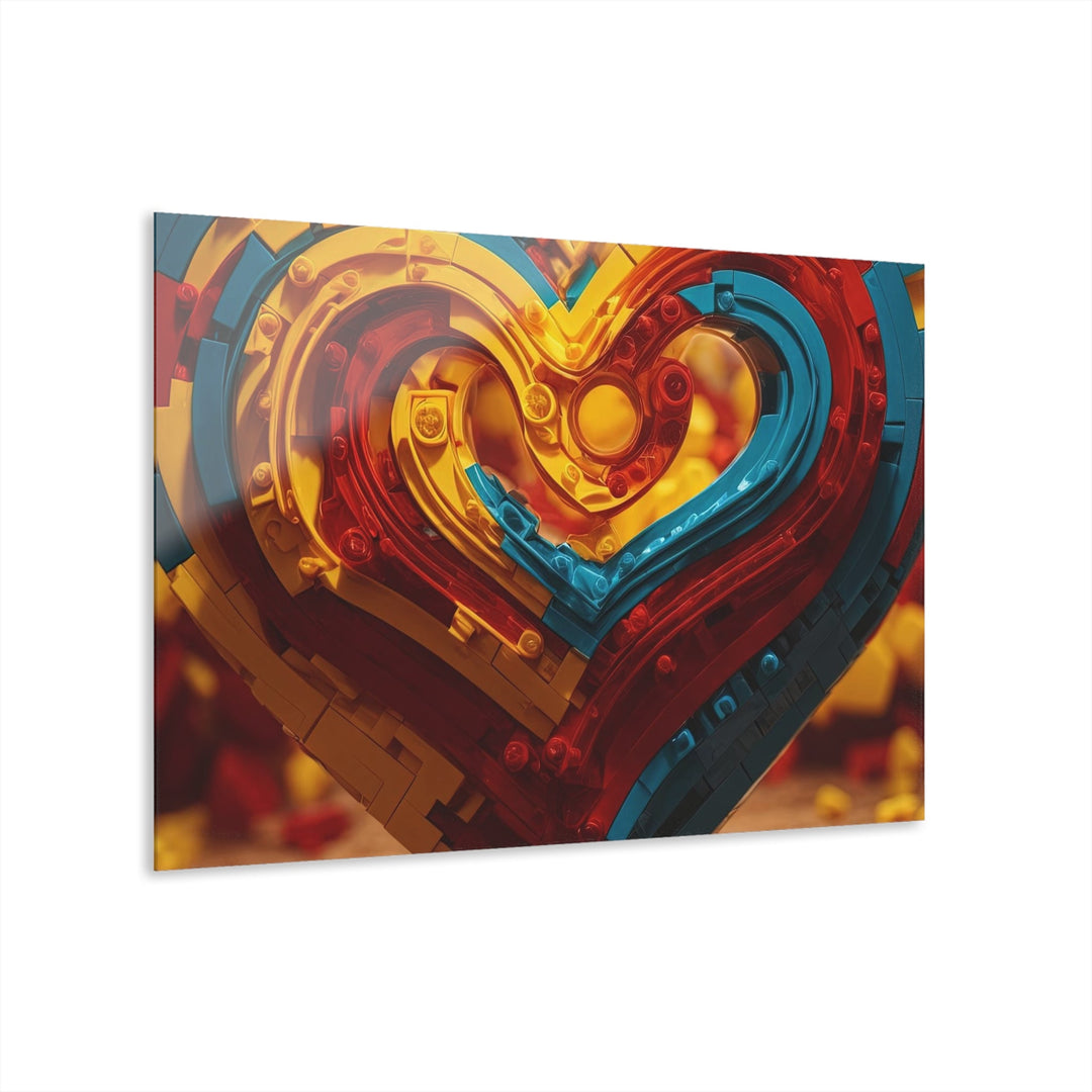 Colorful Heart Construction - Acrylic Prints (French Cleat Hanging) - Home Decor - g(0D·IO) - 36" x 24" (Horizontal) - 0.25'' -