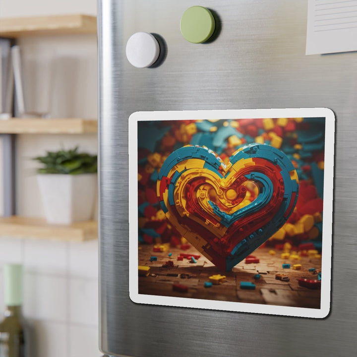 Colorful Heart Construction - Die-cut Magnet - Home Decor - g(0D·IO) - 6 × 6" - Die-Cut - 1 pc