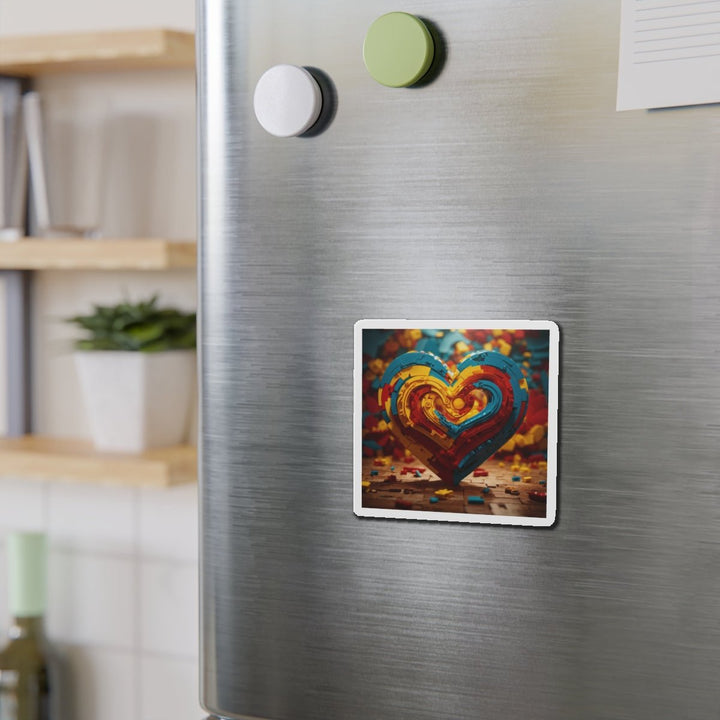 Colorful Heart Construction - Die-cut Magnet - Home Decor - g(0D·IO) - 6 × 6" - Die-Cut - 1 pc